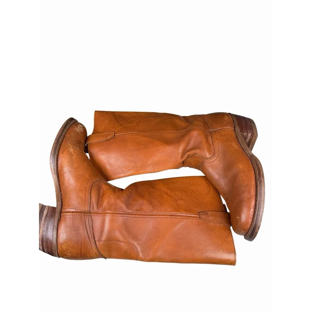 Vintage BIG THUNDER Rust Leather Campus Boots Made in the USA Men's 10.5D